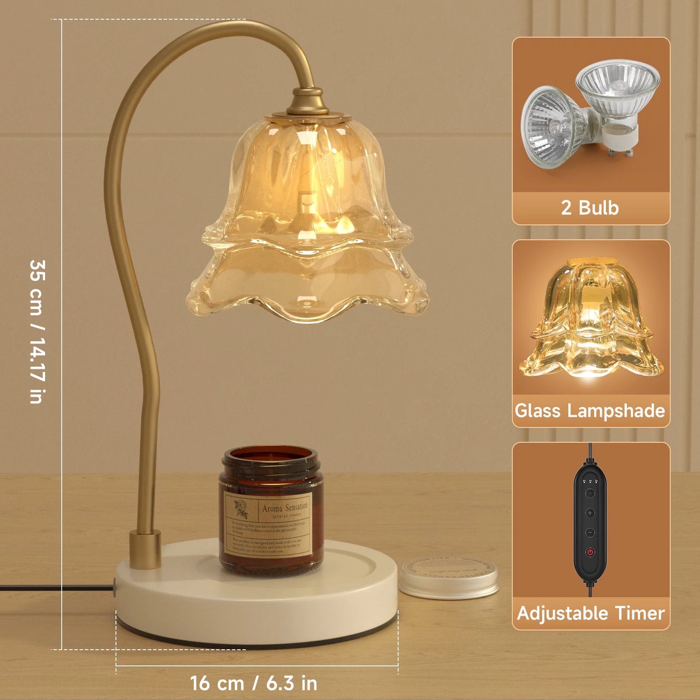 Candle Warmer Lamp with Timer Compatible with All Soy Wax Candles Gifts
