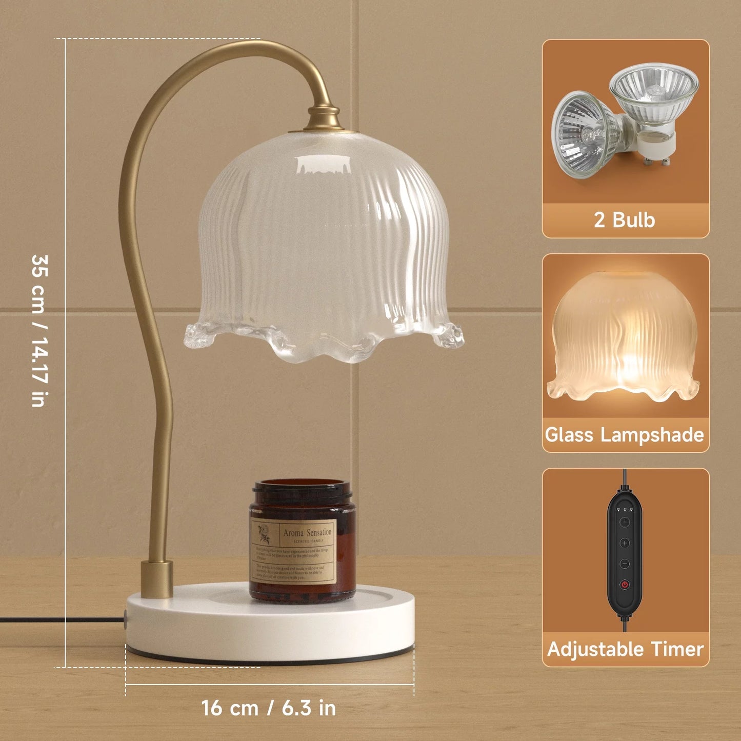 Candle Warmer Lamp with Timer Compatible with All Soy Wax Candles Gifts