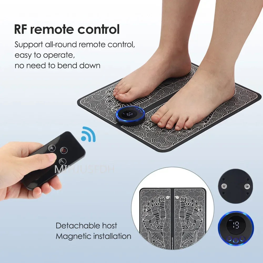 Electric EMS Foot Massager Pad Electrical Muscle Stimulation Foot Massager USB Charging Portable Feet Acupoints Massage Mat