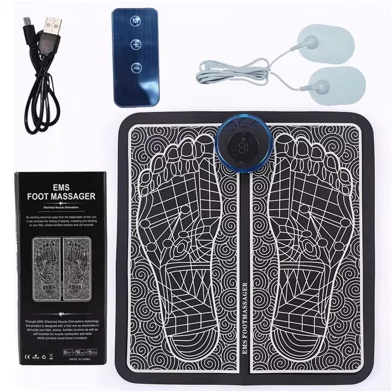 Electric EMS Foot Massager Pad Electrical Muscle Stimulation Foot Massager USB Charging Portable Feet Acupoints Massage Mat