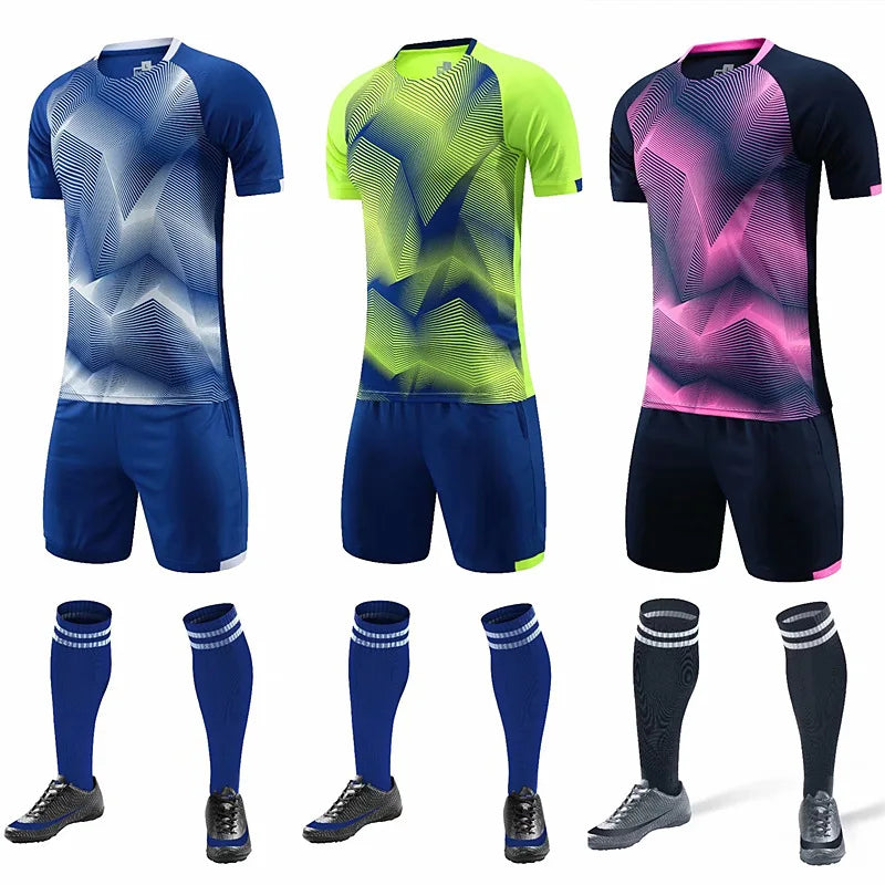 Men Sports Shirts Pants Running Suits Children Soccer Jerseys Gym Jogging Fitness Workout Sportswear Men Sport Clothes Tracksuit