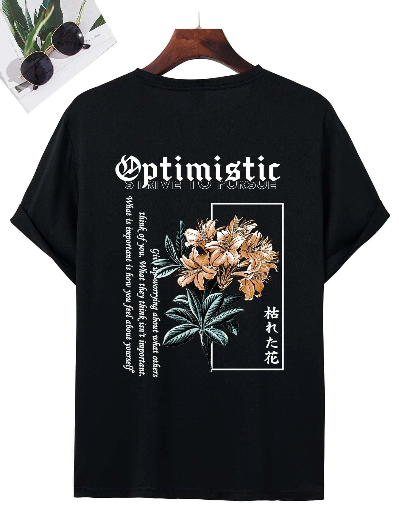 Manfinity LEGND Men T-Shirts Fit Crew Neck Short Sleeve Graphic Tee Floral Street